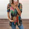 Summer Cold Shoulder Leopard Print Zipper V Neck Loose Casual Blouse 0