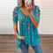 Summer Cold Shoulder Leopard Print Zipper V Neck Loose Casual Blouse 12