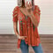 Summer Cold Shoulder Leopard Print Zipper V Neck Loose Casual Blouse 3
