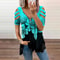 Summer Cold Shoulder Leopard Print Zipper V Neck Loose Casual Blouse 15