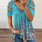 Summer Cold Shoulder Leopard Print Zipper V Neck Loose Casual Blouse 17