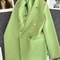 Womens Double Breasted Blazer Elegant Spring Autumn Coat 6