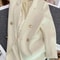 Womens Double Breasted Blazer Elegant Spring Autumn Coat 7