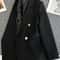 Womens Double Breasted Blazer Elegant Spring Autumn Coat 8