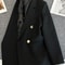 Womens Double Breasted Blazer Elegant Spring Autumn Coat 8