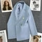 Womens Double Breasted Blazer Elegant Spring Autumn Coat 12