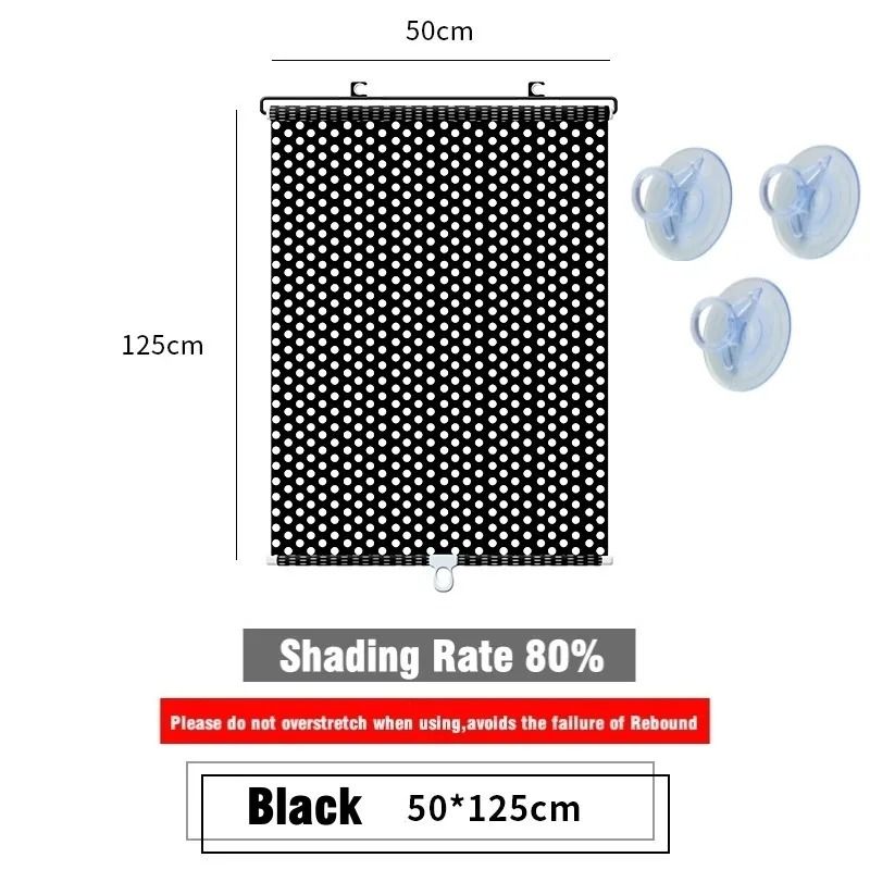 Universal Suction Cup Blackout Roller Blinds For Windows And Cars 10
