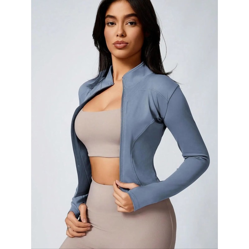 Womens Slim Fit Zip Up Athletic Jacket Long Sleeve Quick Dry 3