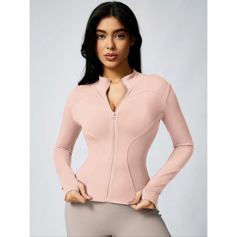 Womens Slim Fit Zip Up Athletic Jacket Long Sleeve Quick Dry 14