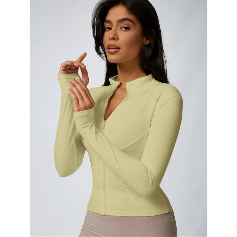 Womens Slim Fit Zip Up Athletic Jacket Long Sleeve Quick Dry 18