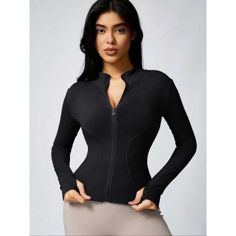 Womens Slim Fit Zip Up Athletic Jacket Long Sleeve Quick Dry 8