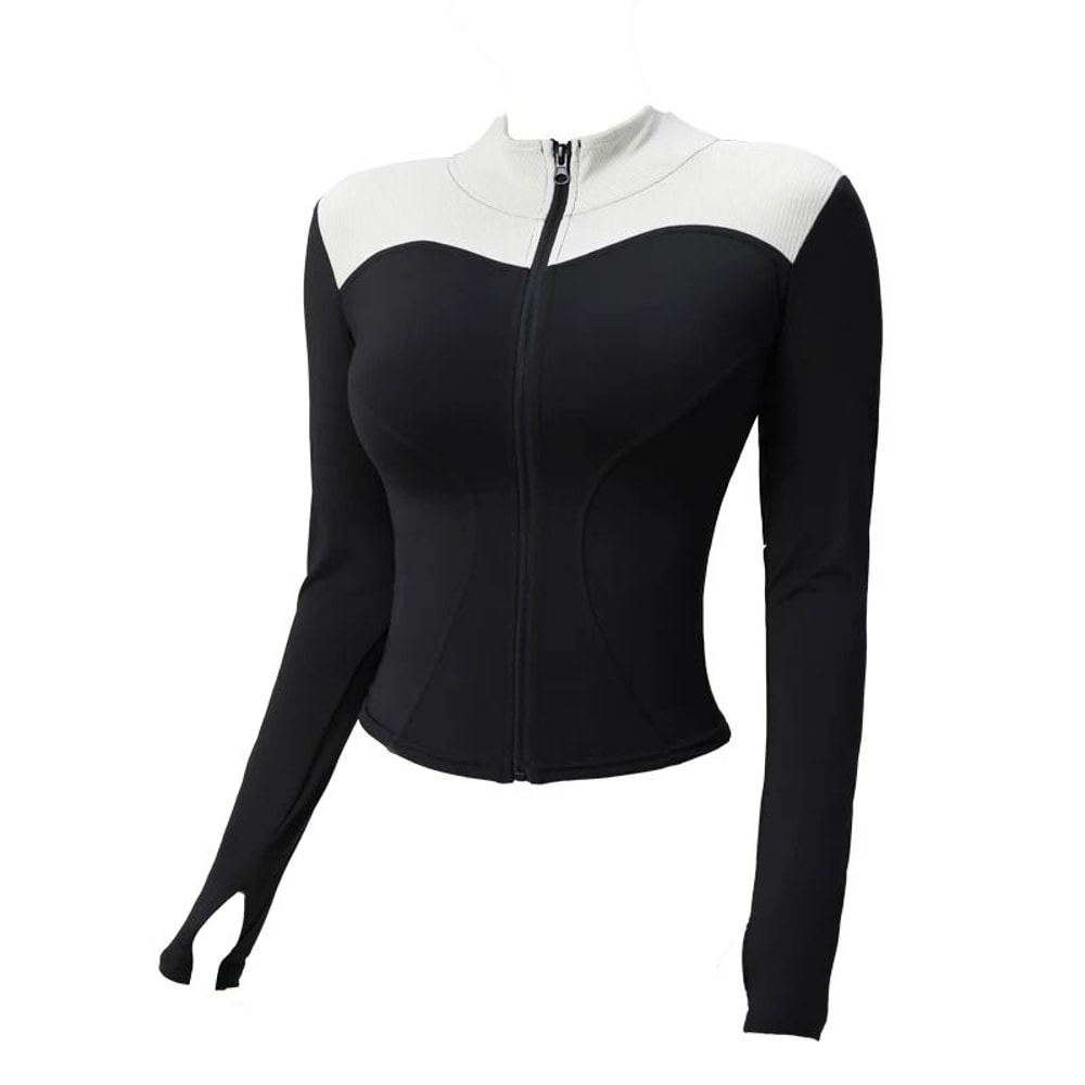 Womens Slim Fit Zip Up Long Sleeve Workout Jacket 5