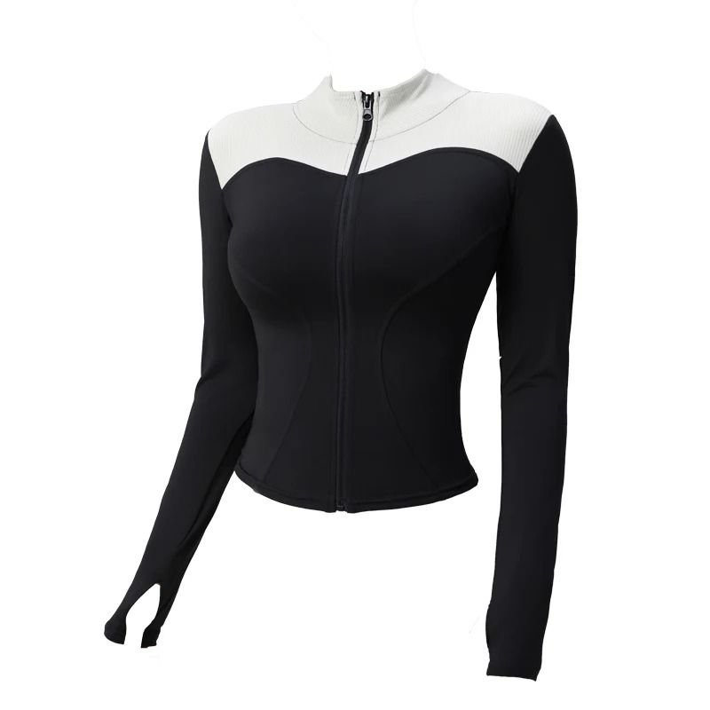 Womens Slim Fit Zip Up Long Sleeve Workout Jacket 5
