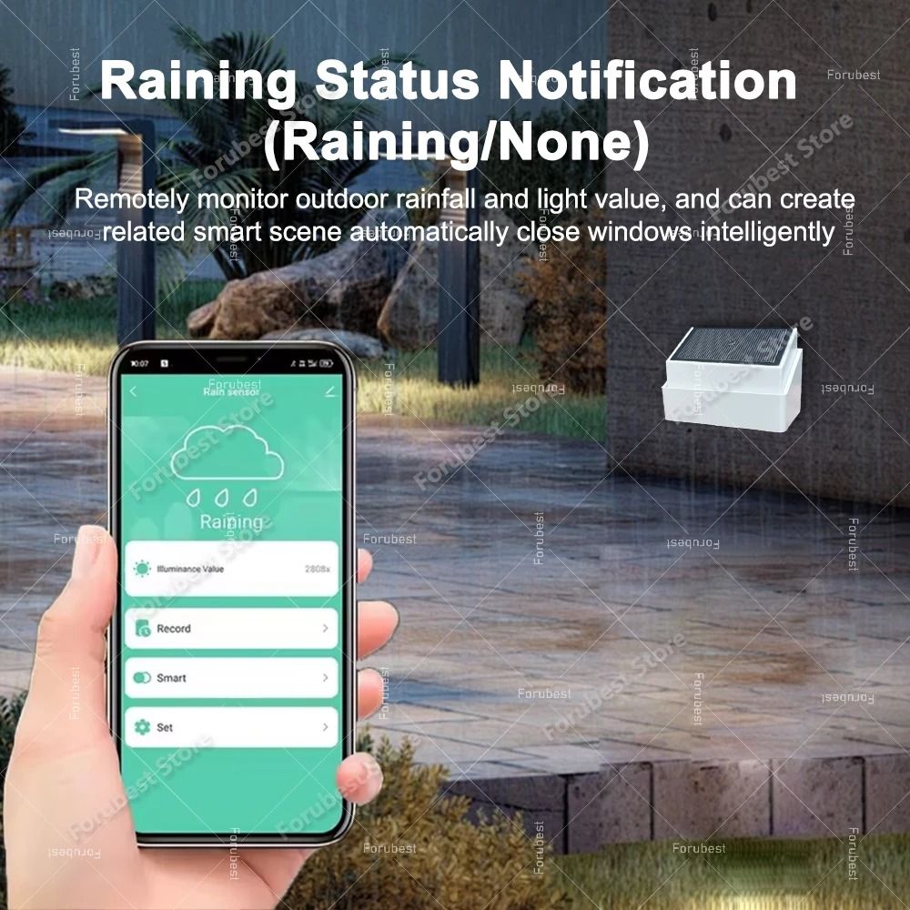 2 In 1 Zigbee Rain And Brightness Sensor For Smart Home Automation 1