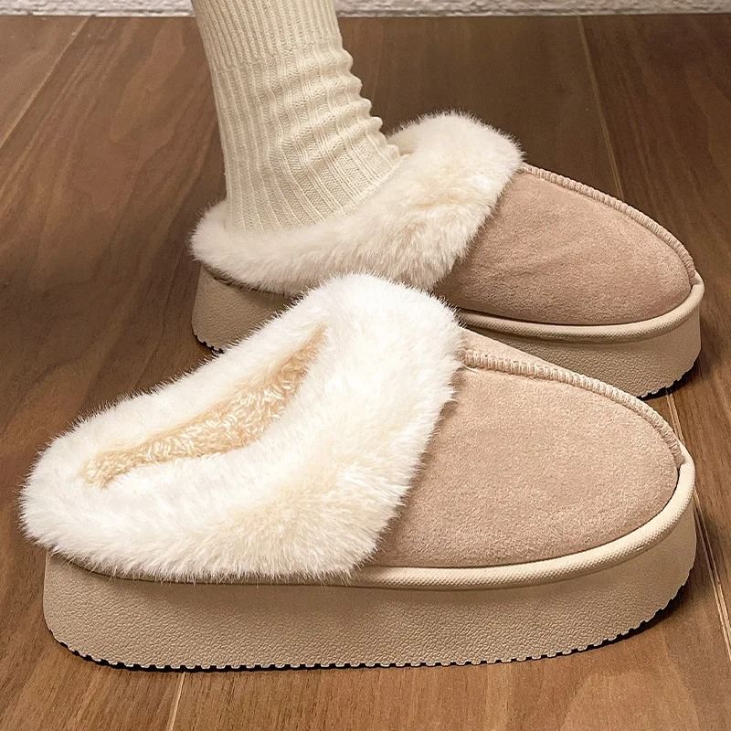 Womens Ankle Snow Boots Warm Indoor Outdoor Non Slip Slippers 8
