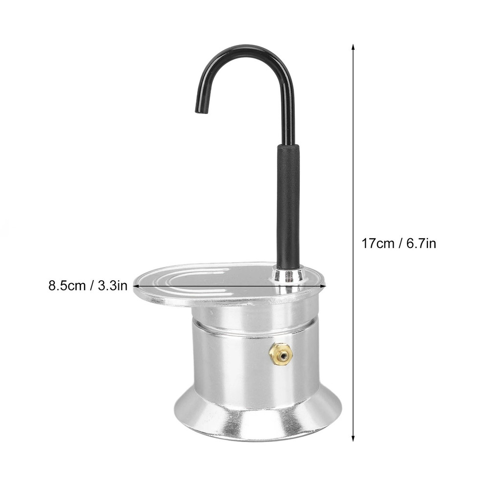 Single Tube Moka Pot 1 Cup 50ml Aluminum Alloy Spout Stovetop Italian Moka Coffee Maker For Outdoor 5