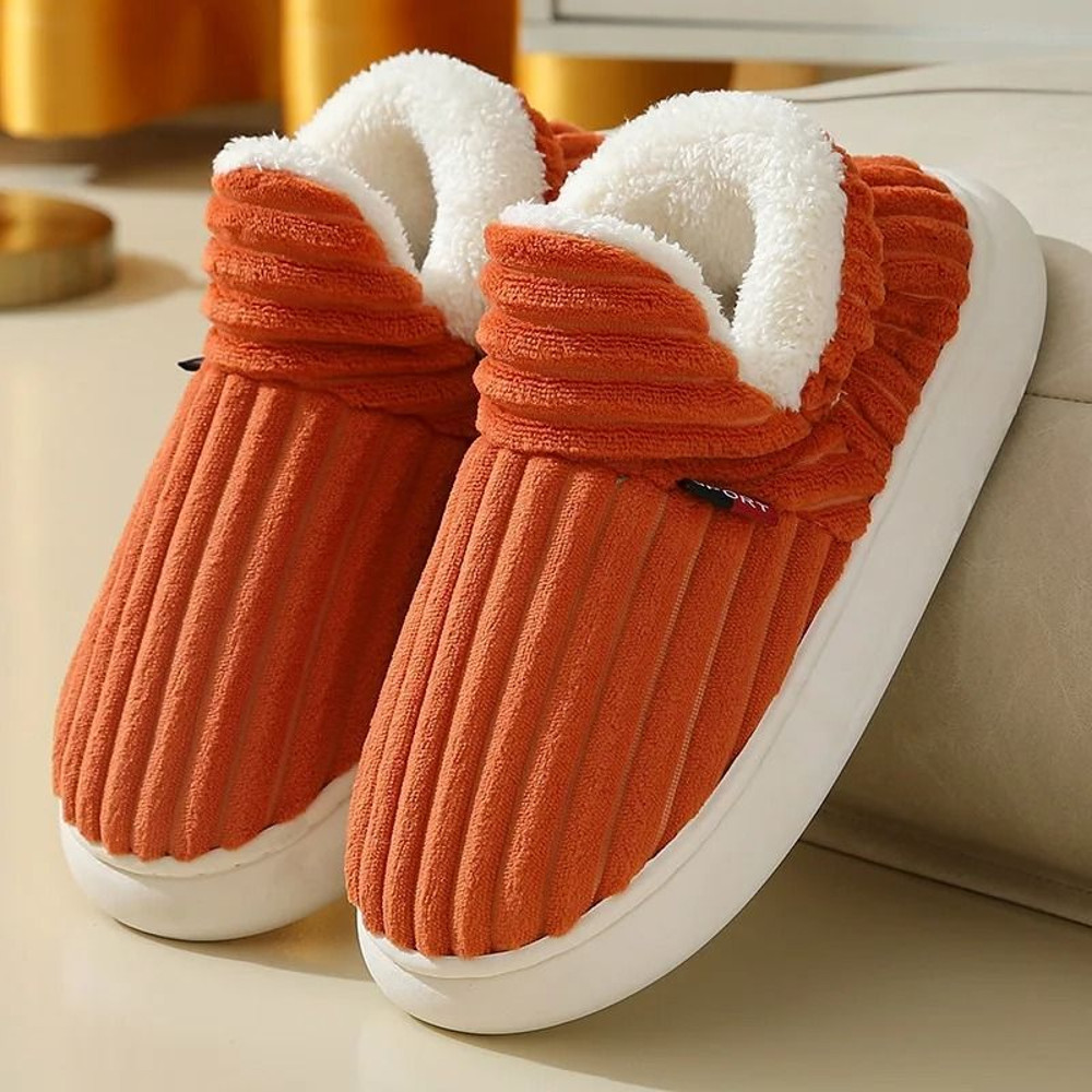 Soft Sole Fuzzy Slippers For Women And Men Winter Warm Plush Cotton Shoes 15