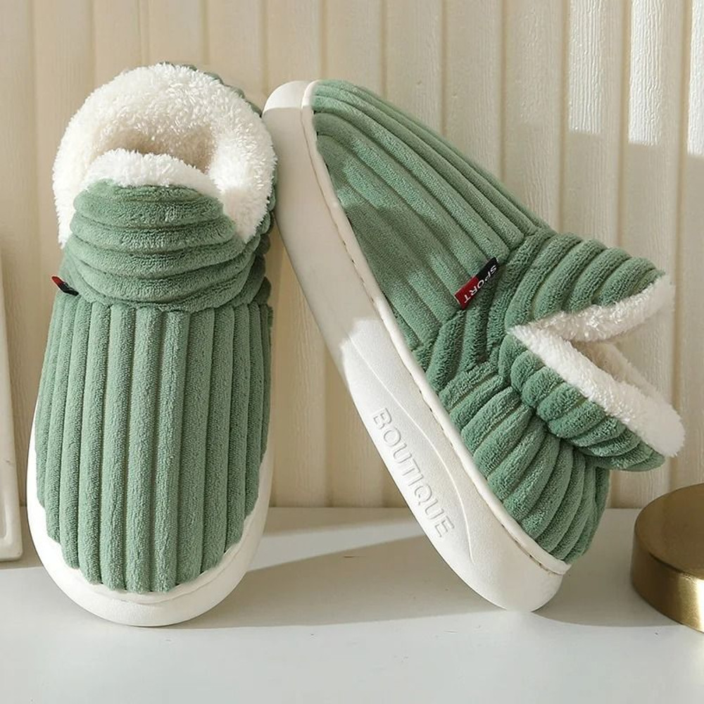 Soft Sole Fuzzy Slippers For Women And Men Winter Warm Plush Cotton Shoes 1