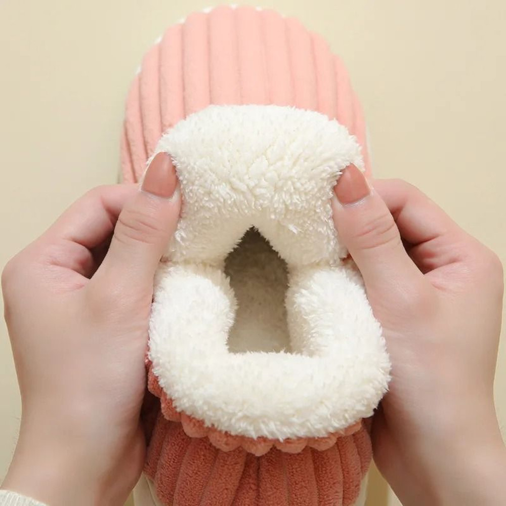 Soft Sole Fuzzy Slippers For Women And Men Winter Warm Plush Cotton Shoes 6