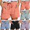 Womens Casual High Waisted Pleated Wide Leg Shorts With Loose Cuffs 1