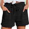 Womens Casual High Waisted Pleated Wide Leg Shorts With Loose Cuffs 7