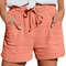 Womens Casual High Waisted Pleated Wide Leg Shorts With Loose Cuffs 8