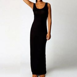 sleeveless women high stretch maxi dress