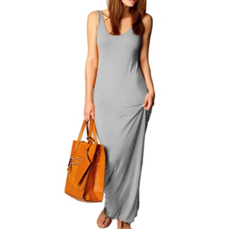 Sleeveless Women High Stretch Maxi Dress 13