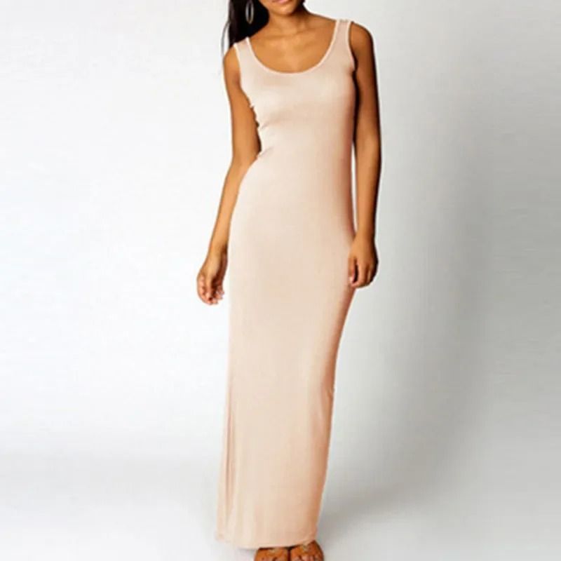 Sleeveless Women High Stretch Maxi Dress 6