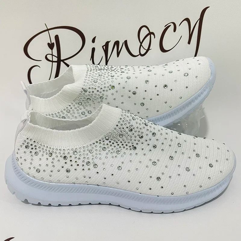 Shining Crystal Flats Mesh Sneakers For Women 4