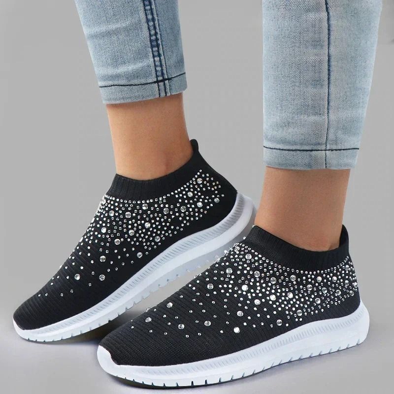 Shining Crystal Flats Mesh Sneakers For Women 6