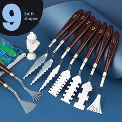 9 piece flower art scraper palette knife set
