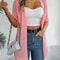 Spring Summer Knitted Cardigan Casual Solid Color Hollow Out Tops For Women 0