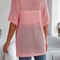 Spring Summer Knitted Cardigan Casual Solid Color Hollow Out Tops For Women 1