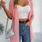 Spring Summer Knitted Cardigan Casual Solid Color Hollow Out Tops For Women 10