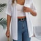 Spring Summer Knitted Cardigan Casual Solid Color Hollow Out Tops For Women 13