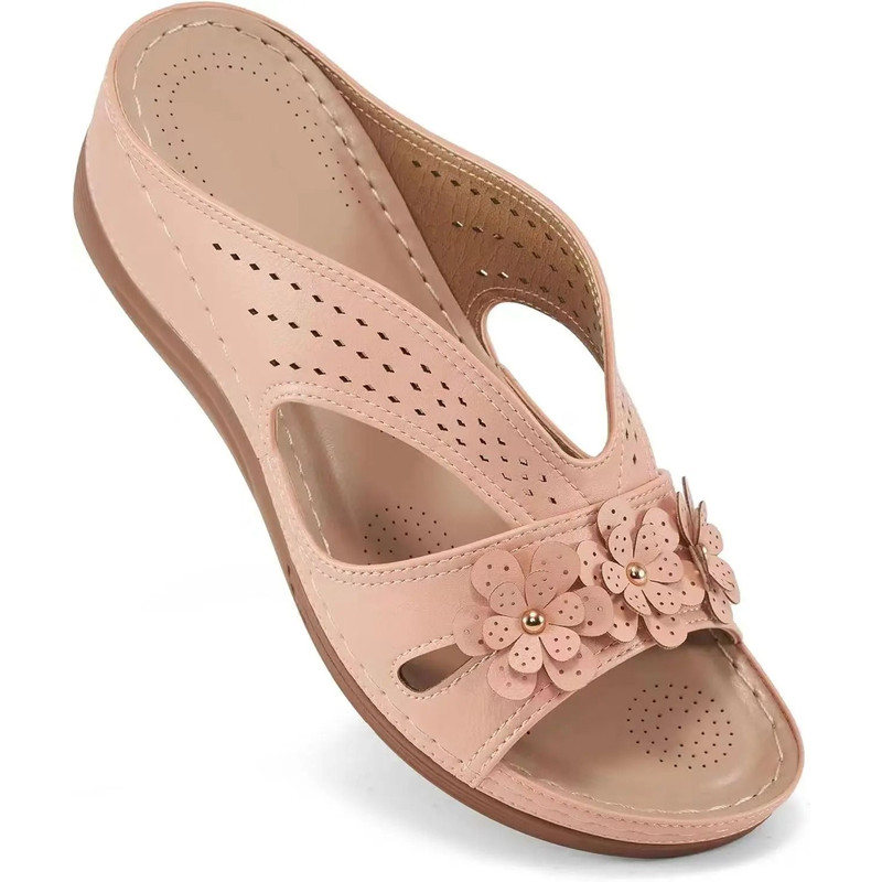 Women Casual Flower Hollow Wedge Sandals Non Slip Platform Slippers 12