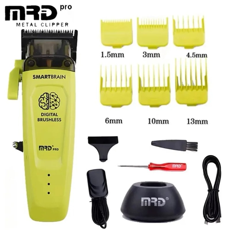 Smart Brain Hair Clipper Professional Full Metal Cordless Trimmer With Digital Brushless Motor 12