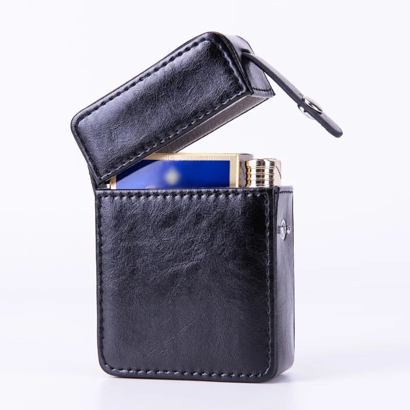 Pocket Leather Cigarette Case Lighter Bag Storage Organizer Waterproof Smoking Accessories 1