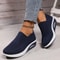 Womens Mesh Breathable Slip On Platform Sneakers Comfortable Air Cushion Walking Shoes 8