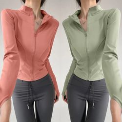 sun quick drying sports jacket womens yoga running long sleeve zipper top