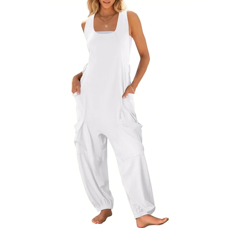 Casual Sleeveless Baggy Harem Jumpsuit Loose Wide Leg Overalls For Women 11