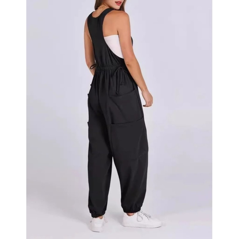 Casual Sleeveless Baggy Harem Jumpsuit Loose Wide Leg Overalls For Women 2