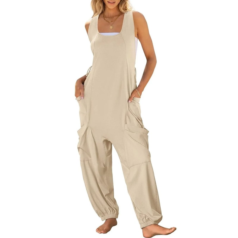 Casual Sleeveless Baggy Harem Jumpsuit Loose Wide Leg Overalls For Women 8