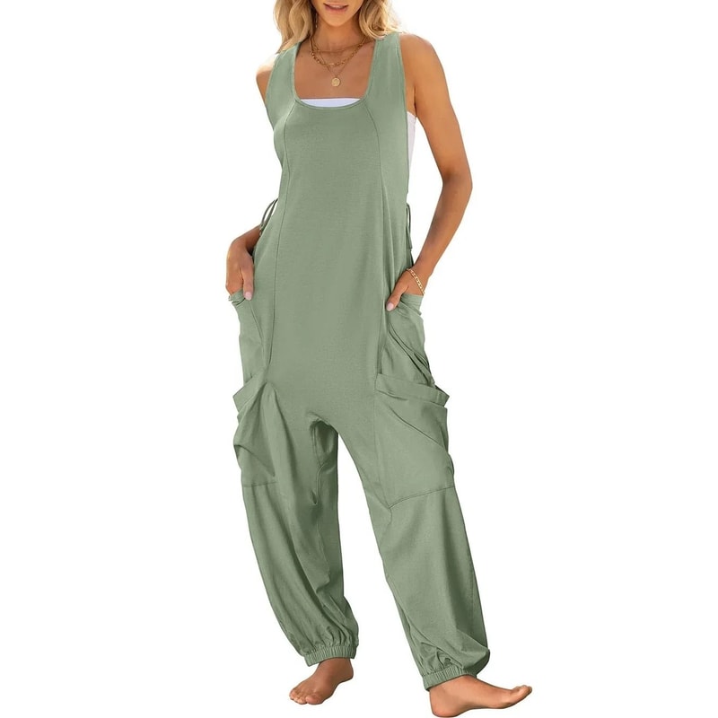 Casual Sleeveless Baggy Harem Jumpsuit Loose Wide Leg Overalls For Women 13