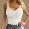 Lace Strap V Neck Crop Top Sleeveless Casual Vest For Women 6