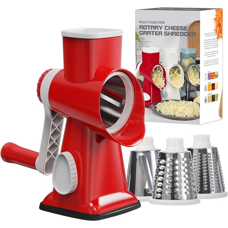 3 In 1 Rotary Cheese Grater Manual Vegetable Slicer And Nut Grinder 8