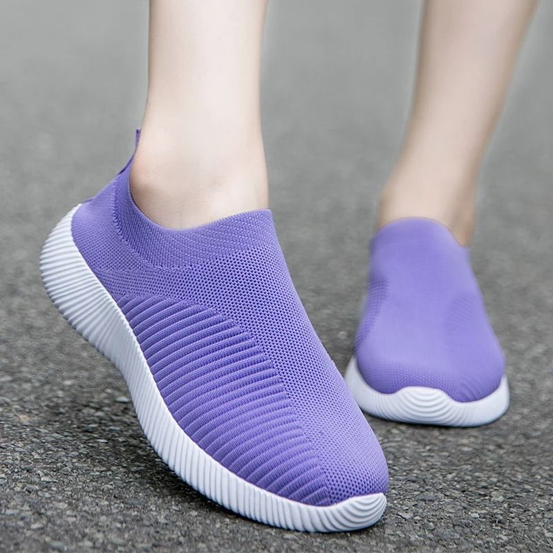 Women Vulcanized Shoes Casual Slip On Flats Plus Size 9