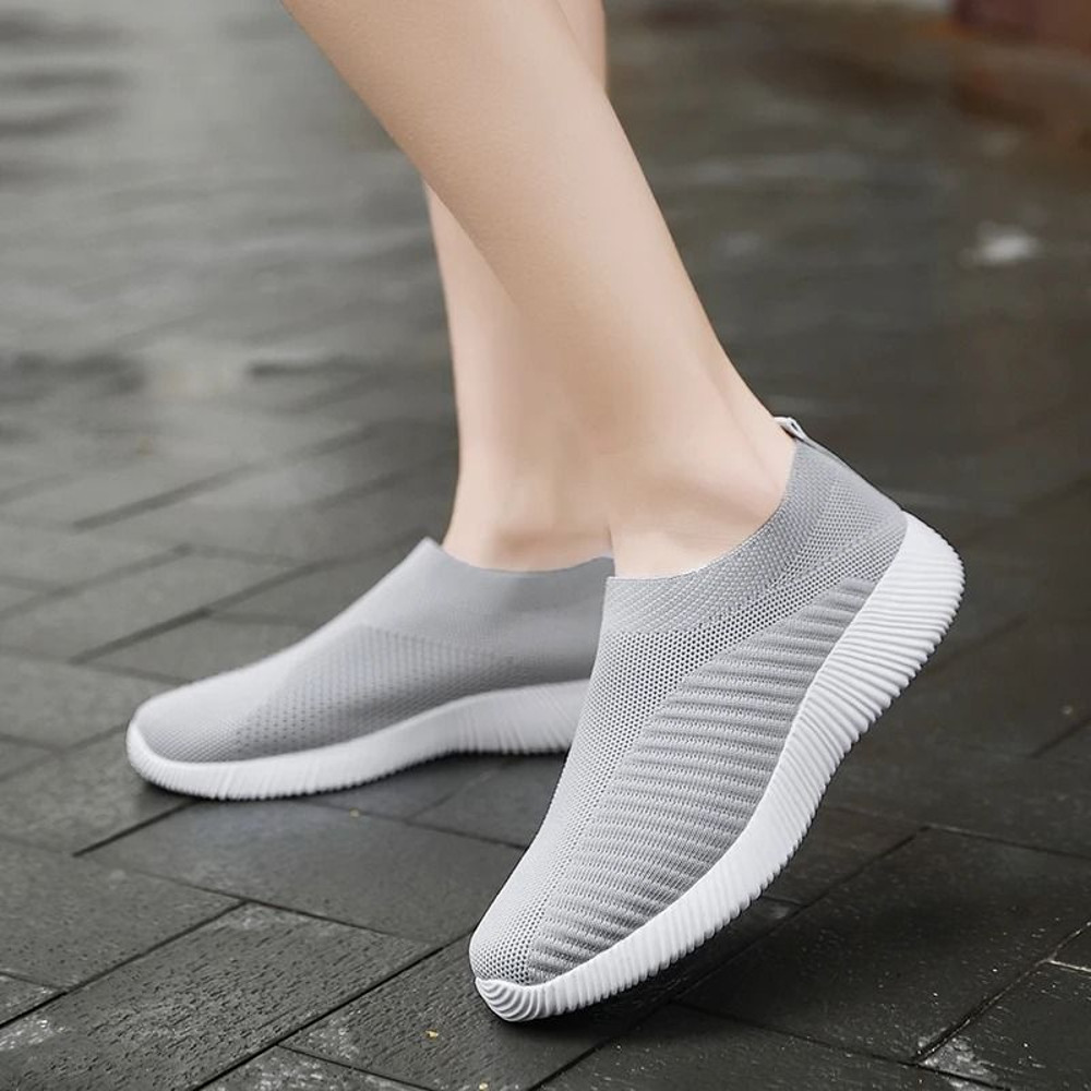 Women Vulcanized Shoes Casual Slip On Flats Plus Size 2