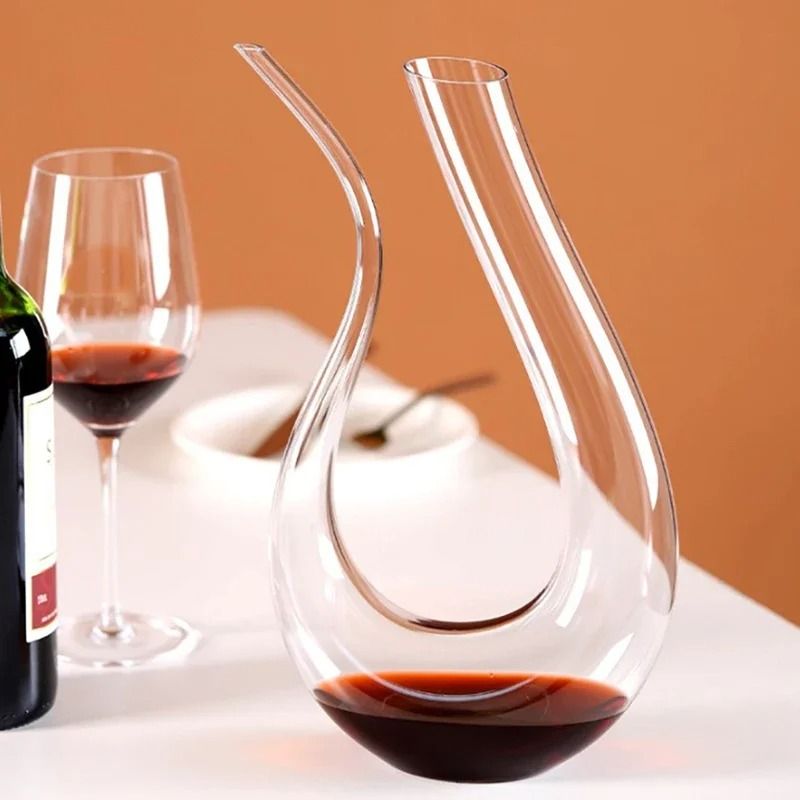 Handmade Crystal Wine Decanter 1500ml Elegant U Shape For Red Wine And Brandy 2